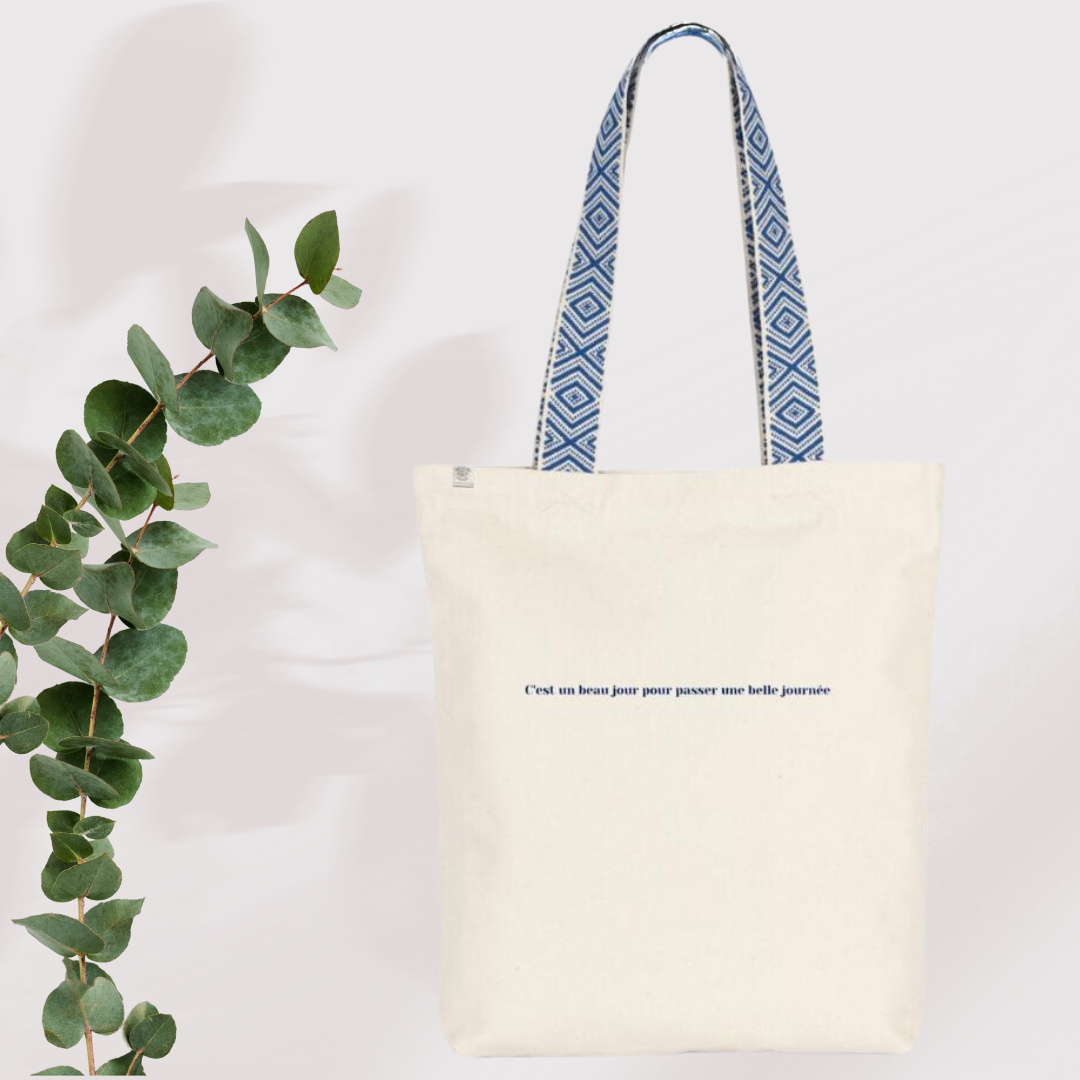 Tote bag citation inspirante en coton recyclé et encre bio, à offrir ou à s'offrir